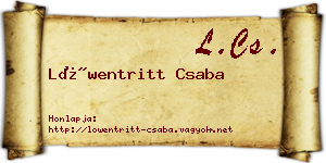 Löwentritt Csaba névjegykártya